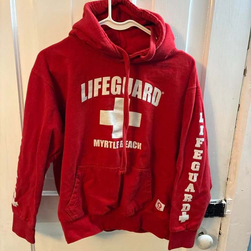 Lifeguard Official Myrtle Beach Red Hoodie Sweatshirt